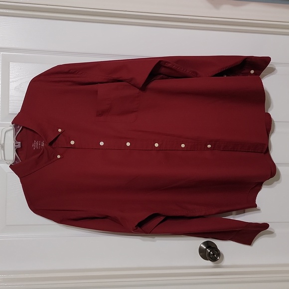 Dockers Burgundy Button Down Long Sleeve Shirt Men's Size XXL - Picture 1 of 8